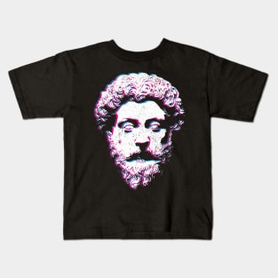 Stoicism Philosopher King Marcus Aurelius Glitch Effect Kids T-Shirt